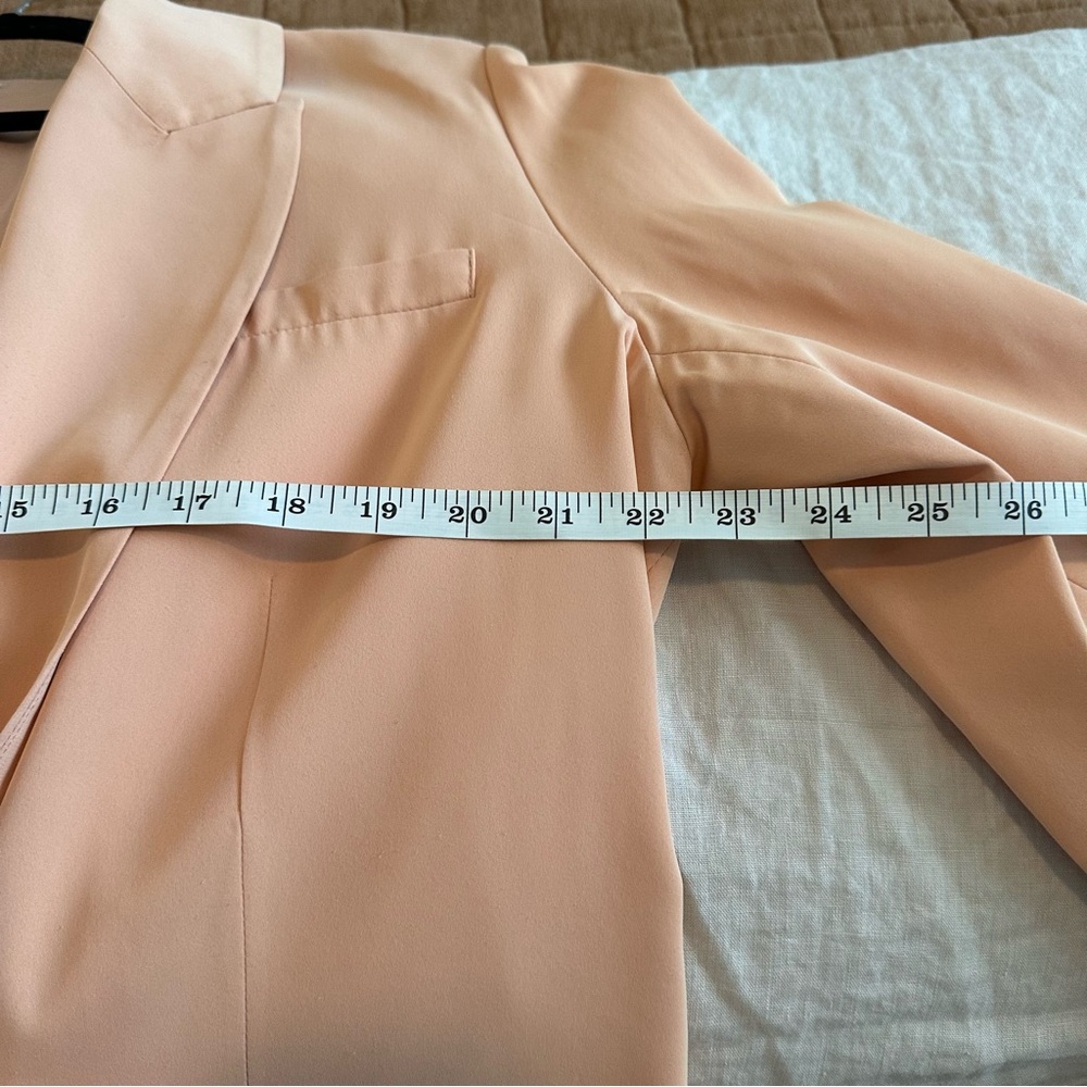 Blush Peach Single-Button Notch Lapel Blazer - Picture 11 of 16